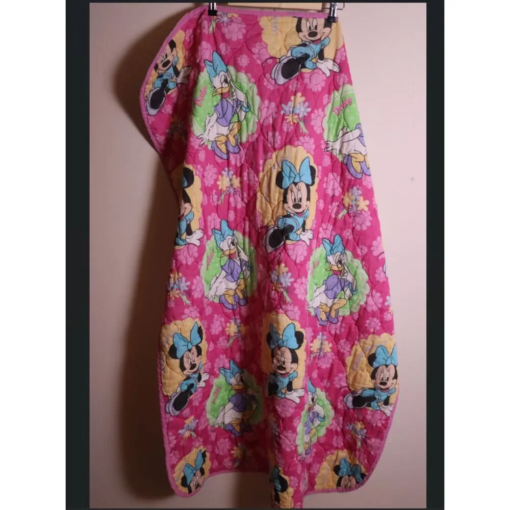 Vintage Disney Minnie Daisy Duck Pink Throw Blanket 54x41 Soft Cozy Girls